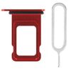 Generic iPhone 14 & 14 Plus SIM Tray Replacement (Dual Sim, Red) with Ejector Tool and Rubber Gasket