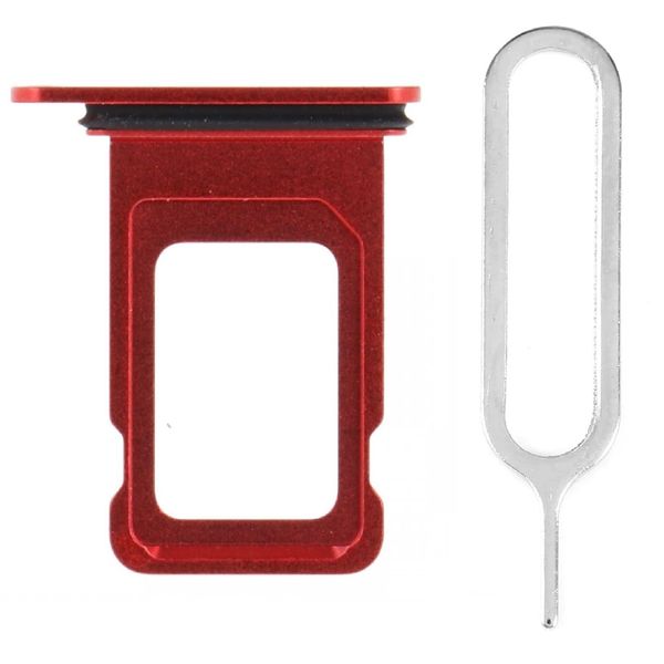 Generic iPhone 14 & 14 Plus SIM Tray Replacement (Dual Sim, Red) with Ejector Tool and Rubber Gasket