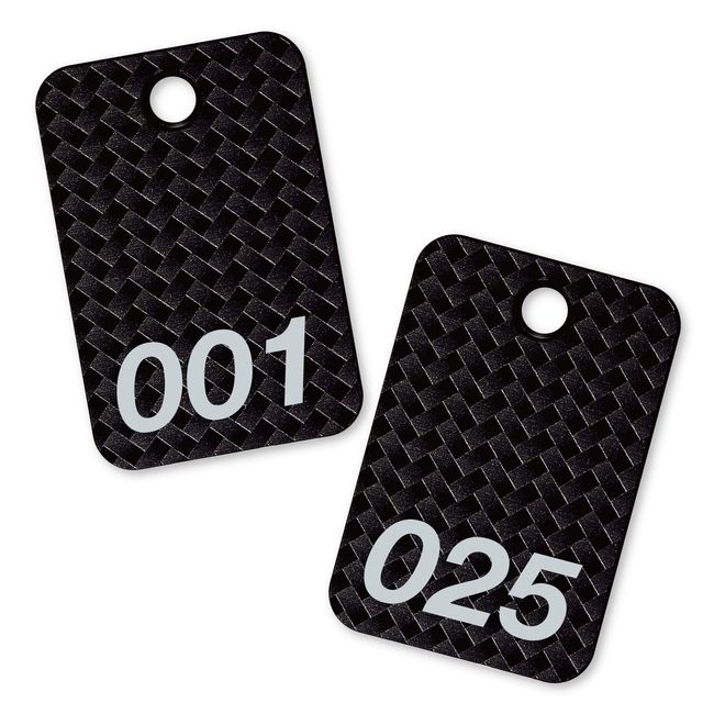 Open Industry BF-80-BK Number Tags, Square, Mesh, Black, 25 Pieces, 1-25