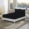 30cm/12in Deep Pocket - Soft Brushed Microfiber Fabric - Fitted Sheet - Black - Double