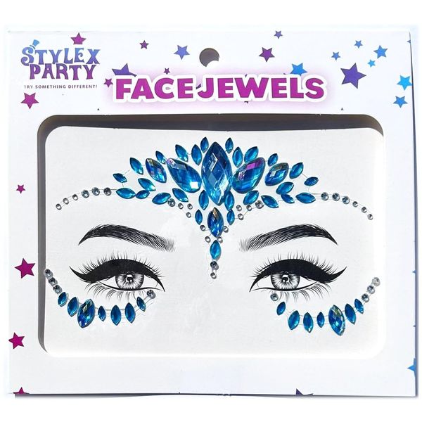 Adhesive Face Gems Jewels Pick & Choose Festival Rave Party Accesories Make Up Special Effects Glow In The Dark Stick On Body Gems (Blue Bird)