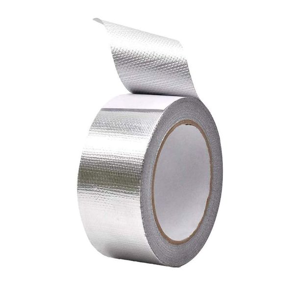 Westspark 2" Fiber-Glass Cloth Heat Reflective Tape, 65 Yards Self Adhesive Silver Heat Resistant Reflective Tape, Insulation Resistant High Temperature HVAC Tape