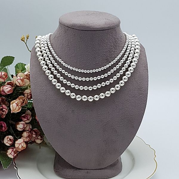 (all 925 silver) 8mm silver ball necklace