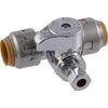 SharkBite 1 2 x 1 2 x 1 4 Inch Brass Push Tee Stop Valve Compression Fitting