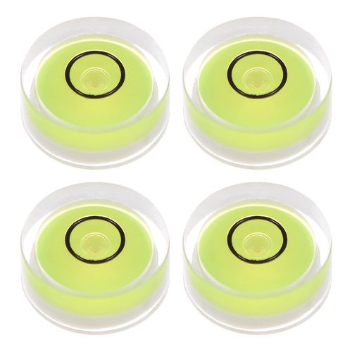 uxcell 4pcs Round Bubble Level 15x6mm Mini Round Bullseye Level Leveling Camera Tripod Telescope Workshop Turntable Picture Frame Lime