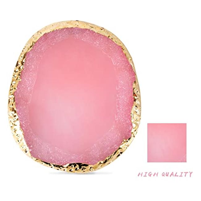 Nail Art Palette Crystal Agate Gold Round Edge/nail Art Resin Display  Plate/nail Tools 