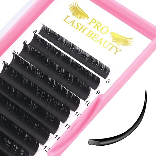 Ellipse Flat Eyelash Extensions 0.20 Thickness D Curl Mix Tray 8-15mm Matte BlacK Flat Lashes(0.20-D,13 mm)