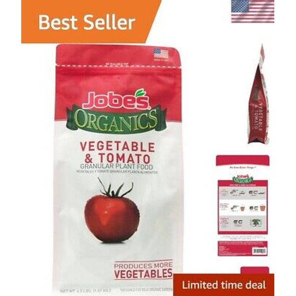 Mess-Free 4 lbs Organic Tomato & Vegetable Fertilizer - Safe for Family & Pets