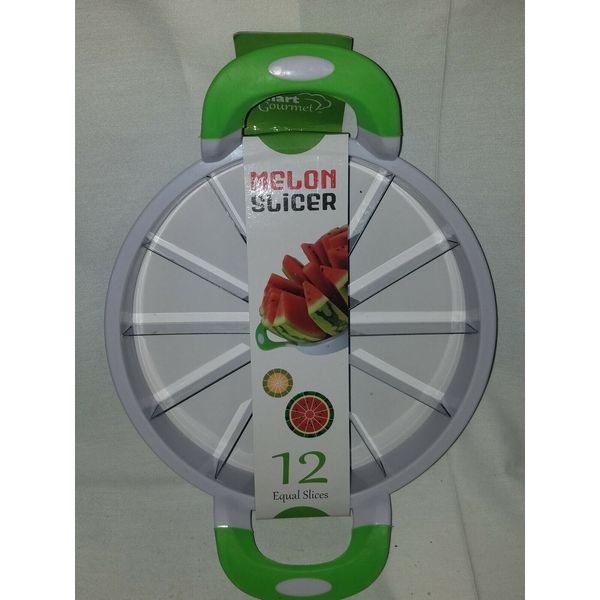 SMART GOURMET Melon Slicer- Stainless Steel Blades-Easy Grip Handles-WATERMELON