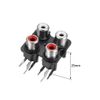 uxcell PCB Panel Mount 4 RCA Socket Female Jack Audio Video AV Connector Black 6pins 5Pcs