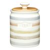 KitchenCraft Tea Caddy, Striped Ceramic Tea Storage, 800 ml