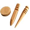 A-CRAFT 3 Piece Leathercraft Tool Cone Slicker Leather Tools Wood