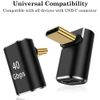 USB C 90 Degree Adapter (2 Pack) Up and Down Right Angle L Shape USB Type C Male