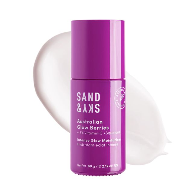 Sand & Sky Australian Glow Berries Intense Glow Moisturizer - Brightening Vitamin C Face Cream | For Skin Hydration, Collagen Boost, Wrinkle Reduction | With Kakadu Plum and Vegan Squaline