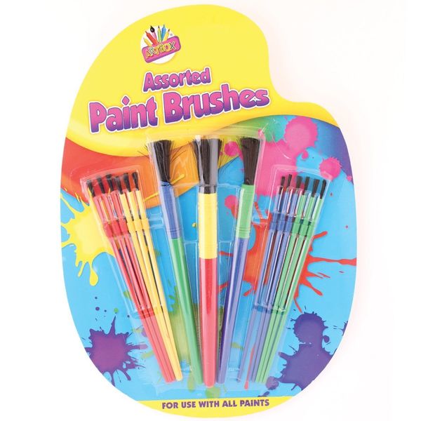 ARTBOX 2X Plastic Paint Brush - Assorted Colour (Pack of 15)