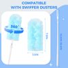 Wlich Disposable Duster Refills 8-Pack with Extendable Handle, 360° Electrostatic Dusting Tool, Adjustable Angle for Ceiling/Fan/Furniture Cleaning (Compatible with Multi-Brand Heads)