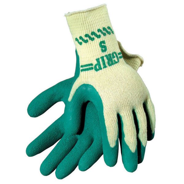 Atlas 310GL-09.RT Green on Yellow Ergonomic Latex Lined Garden Gloves Large