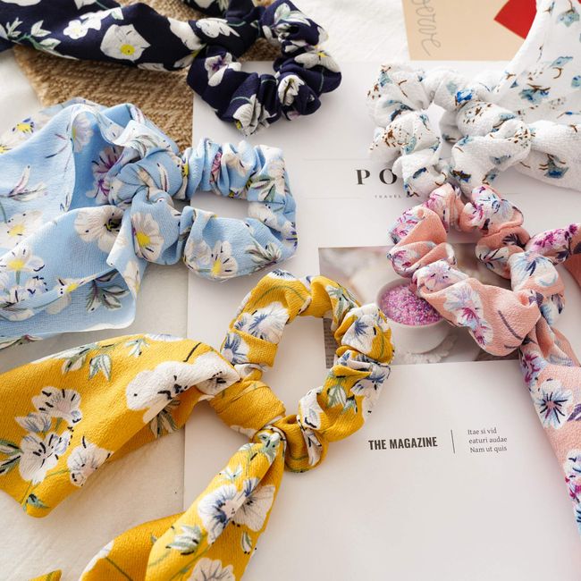 Vintage Silk Scarf Hair Scrunchies