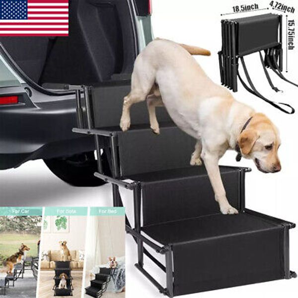 Portable Folding Pet Dog Ramp Car Boot Access Steps Ladder Stairs Lightweight