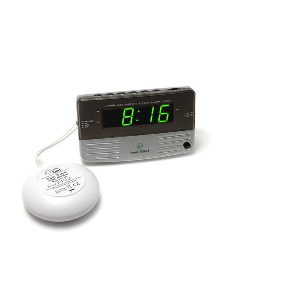 Sonic Alert SB200SS Alarm Clock, Battery Backup | Wake with a Shake, Multicolored