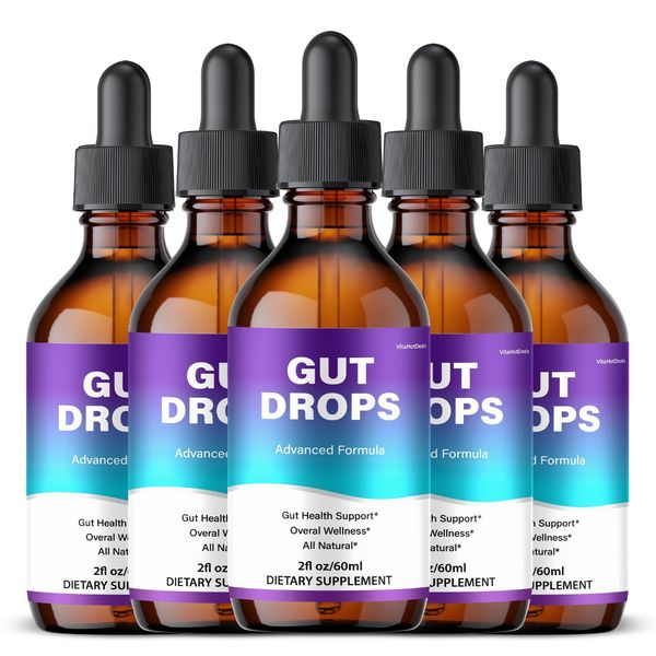 Gut Drops, Max Strength Formula, GutDrops Liquid Supplement (5 Pack)