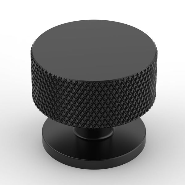 Amerdeco 10 Pack Matte Black Cabinet Knobs Single Hole Cabinet Pulls 1.2 Inch Diameter Round Drawer Knobs and Pulls for Bathroom Cabinets AM006
