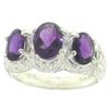 Sterling Silver Ladies Amethyst Ring - Size W