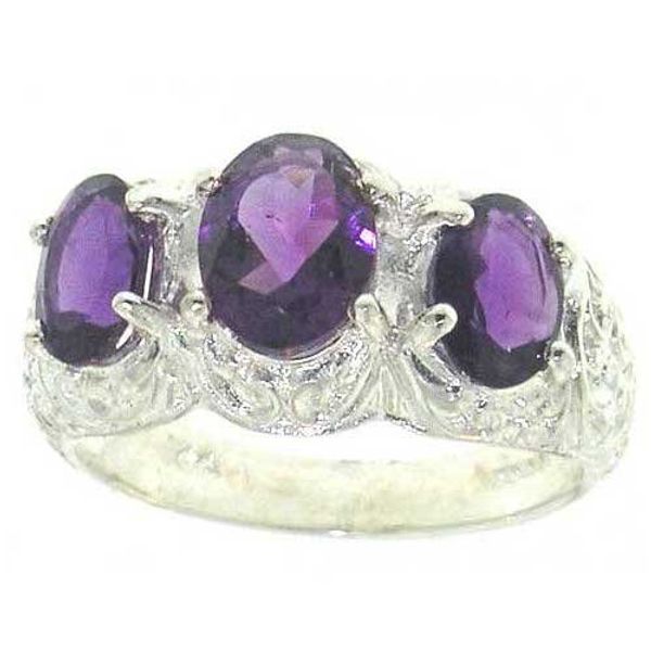 Sterling Silver Ladies Amethyst Ring - Size W