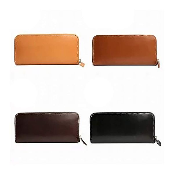 Tochigi Leather Summer Oil Round Wallet (L) Handmade, Women's, Men's, Women's, Men's, Men's, Long Wallet, Zipper, Coin Purse, Card Case, Business Card Holder, Coin Case, Round Zipper, Organic Leather, Genuine Leather, Stylish, Leather