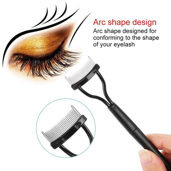 Wimpernkamm, Beauty Makeup Lash Separator Faltbarer Metallwimpernbürstenkamm Mascara Curl Tool