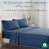 - Full Bed Sheets Set, Soft 100% Cotton Cooling Sheets Deep Pockets Set, Snug Fi
