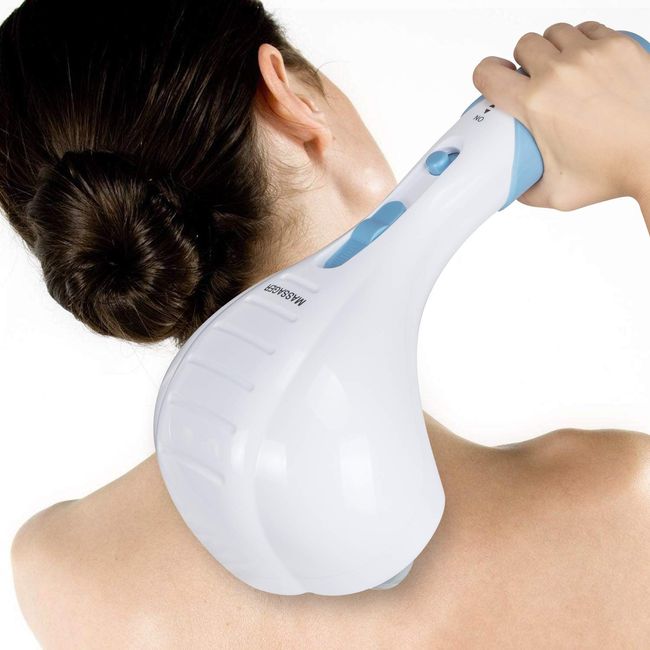 Cotsoco Handheld Back Massager - Double Head Electric Full Body Massager - Deep Tissue Percussion Massage Hammer for Muscles, Head, Neck, Shoulder