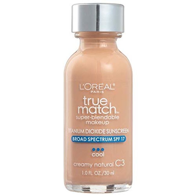 L'Oreal Paris Makeup True Match Super-Blendable Liquid Foundation, Creamy Natural C3, 1 Fl Oz,1 Count