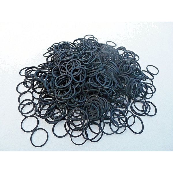 500 Small Black Rubber Bands for Hair Crafts Hobbies Office Fast Shipping..