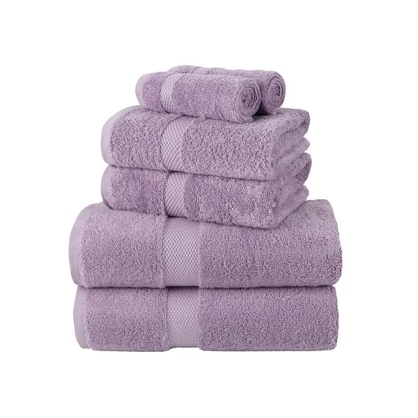 La Maison 100% Egyptian Cotton 600GSM Superior Towel Bale Set Hand Towel Bath Towel 6 Piece Super Soft Everyday Use (Lavender)