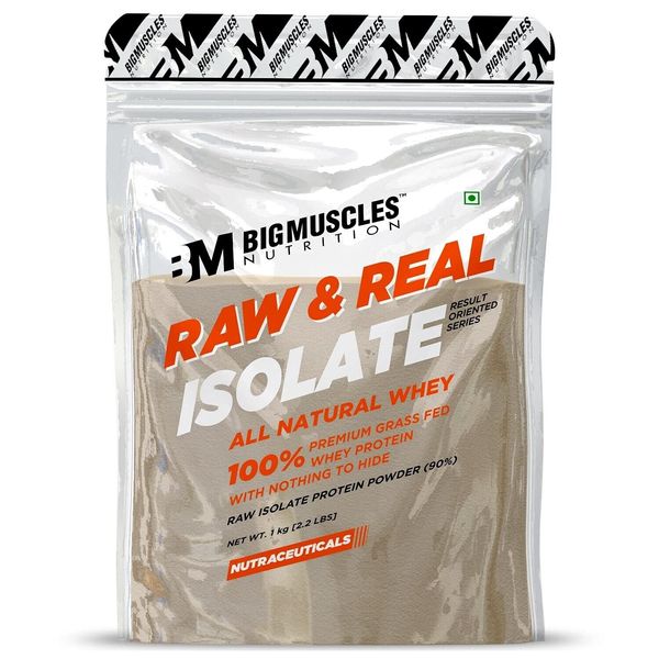 Bigmuscles Nutrition Raw & Real Isolate Organic Whey Protein 1KG Unflavoured