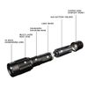 Metal Adjustable Focus Zoom LED Flashlight Torch With Battery 