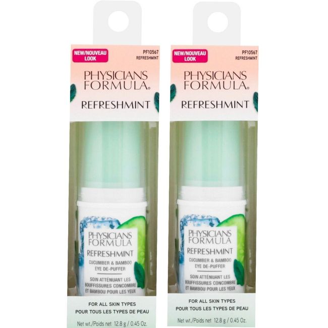 2 Physicians Formula Refreshmint Cucumber & Bamboo Eye De Puffer (2 PACK)