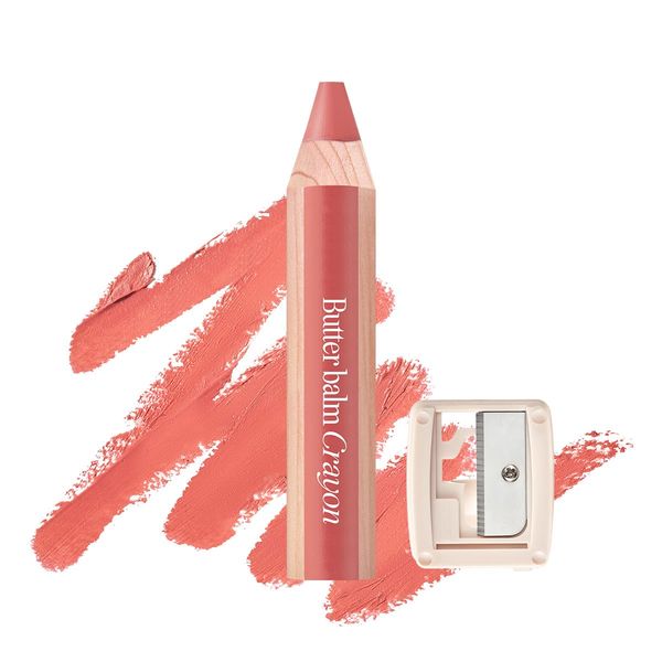 CLIO Butter Balm Crayon (002 PICNIC CORAL, One Size), 2-in-1 Lip and Cheek Tint, Buildable Lightweight Cream Blush, Crayon Lipstick Makeup