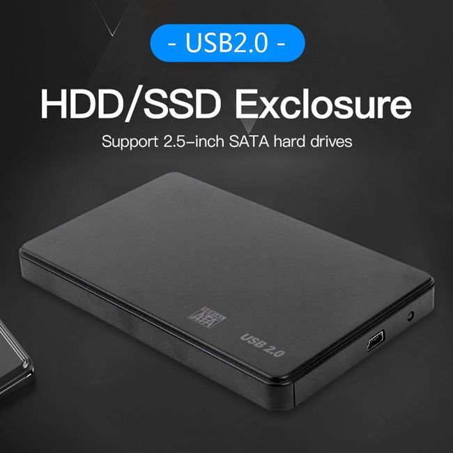 External Case HDD USB 2.0 Enclosure hard disk SATA 2.5 inch HDD USB2.0  External Hard Drive Metal Cover Case