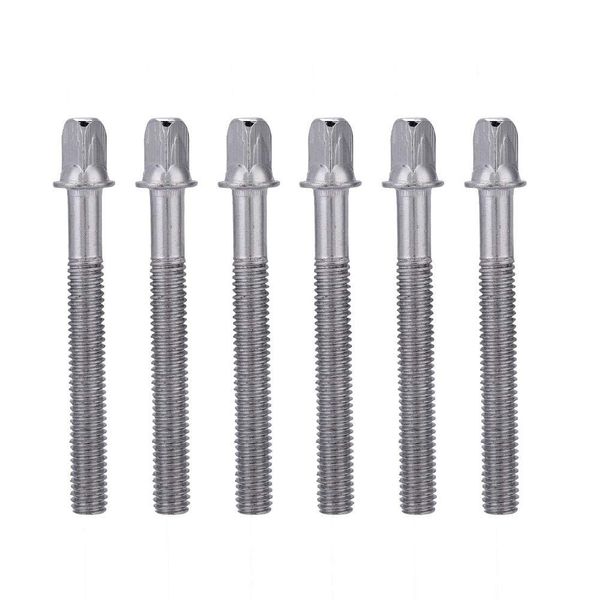 Schlagzeug Schrauben,Drum Schrauben,Schlagzeug Schrauben,Trommel Zugstäbe 6 stücke Standard 6 * 60mm Bass Drum Tension Rod Key Screw Rods Trommel Schrauben Schlaginstrument Teile Ersatz Zubehör