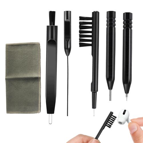 6PCS Hearing Aid Cleaning Kits Professional Reusable Hearing aid Cleaning Tools With Hearing Aid Brushes Wire And Cleaning Cloth Deep Cleaning for Electronic Product