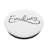 Emilie Name Personalised Heart Calligraphy White PopSockets Swappable PopGrip
