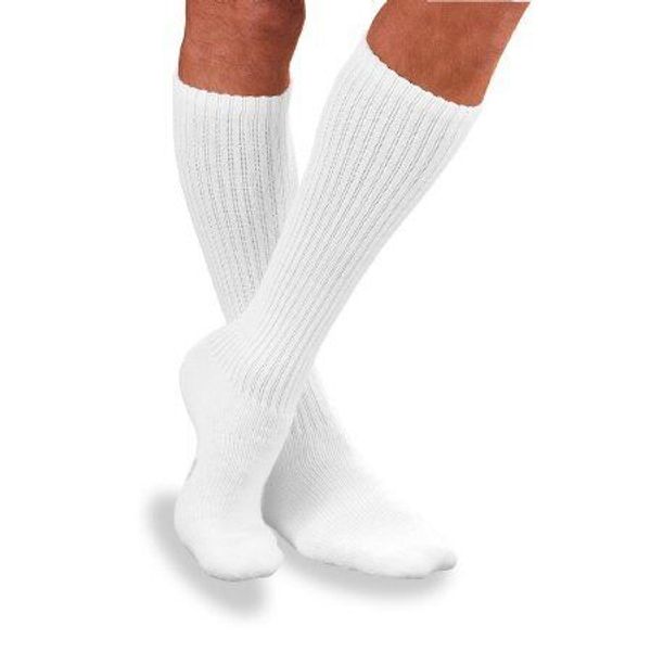 JOBST Sensifoot Closed Toe Knee Sock, White, X-Large