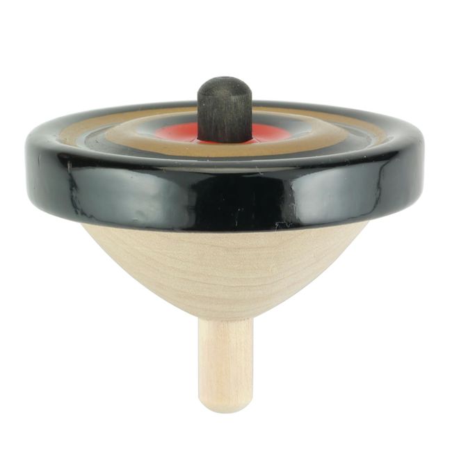 Spin Gear Easy Wood Core for Beginners (Wooden Diameter 2.8 inches (7 cm) Large, Easy to Rotate, Left and Right Winding Cords Included (Black)