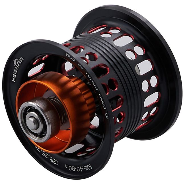 HEIGHTEN Boast Daiwa Bait Reel Replacement Spool with Bearings Ryoga Moissanite Steese Zillion (Black & Red) (715)