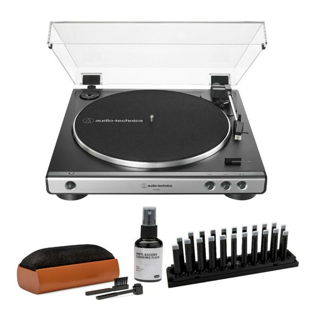 Audio-Technica AT-LP60X Stereo Turntable Gunmetal with Accessory Bundle