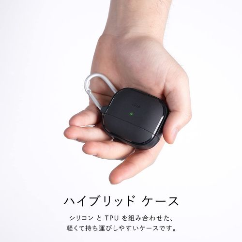 [elago] AirPods 3 Compatible Case, Shockproof with Carabiner, Hybrid Protective Cover, Shock Absorption, Case Cover, Scratch-Resistant, Drop Prevention, Protective Case, Accessory, Compatible with
