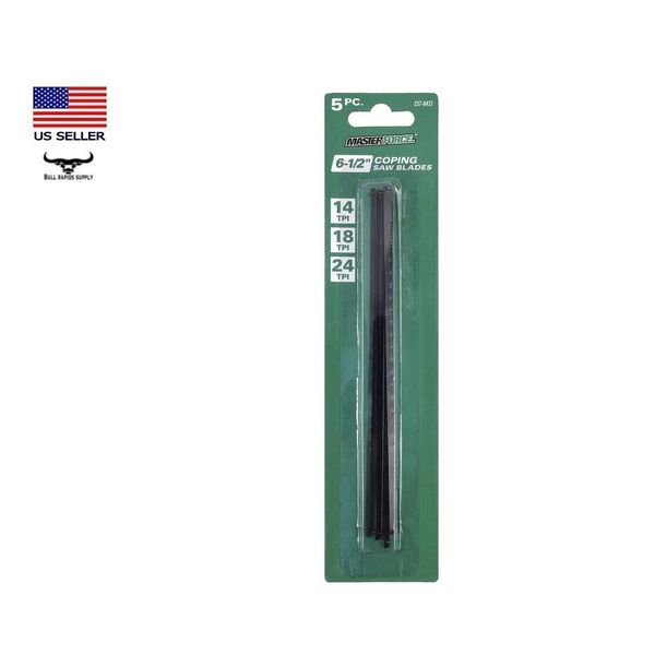 5 piece 6.5" Coping Saw Blade Combo Pack Medium / Fine / Extra Fine 14/18/24 TPI