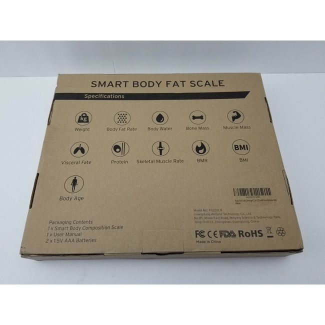 Bveiugn Smart Body Fat Scale Model No. FG220LB